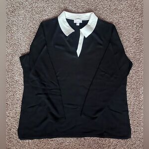 LIKE NEW Belle by Kim Gravel Black Top‎ with Cream Collar